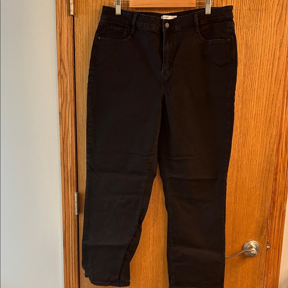 Nine West Women's Straight Leg Black Jeans